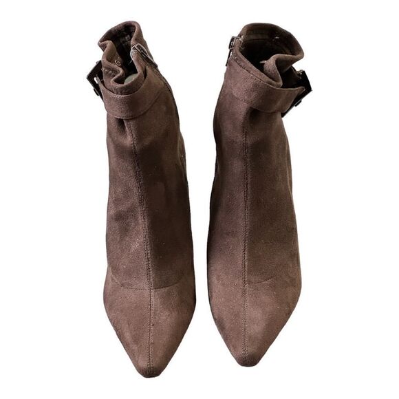 BCBGirls PL Shelly Faux Suede Booties in the Size 8.5M in Chocolate Brown Color - Picture 7 of 11